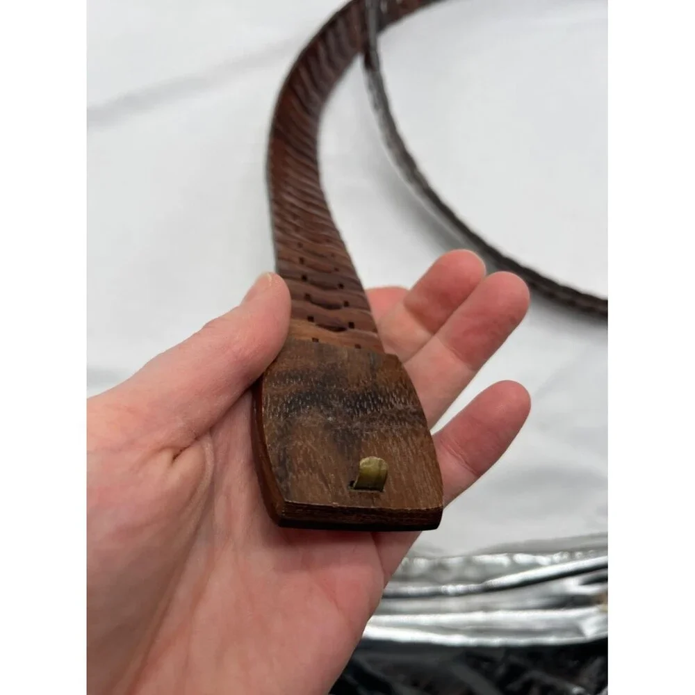 Vintage Dark Brown Wooden Link Belt